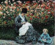 Claude Monet Camille Monet and a Child in the Artist s Garden in Argenteuil Spain oil painting reproduction